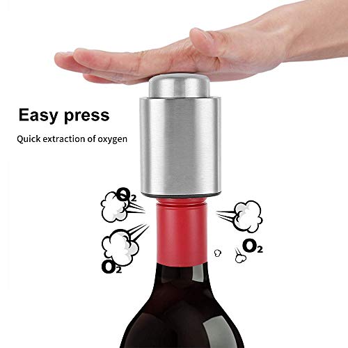 Vacuum Wine Stoppers, with Time Scale Record Wine Stoppers,Reusable Beverage Bottle Sealer and Inner Rubber Keep Fresh,Best Gifts for Wine Lovers