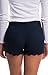 GAMISOTE Women Summer Scalloped Hem Short Casual Stretchy Shorts, Navy Blue, Medium