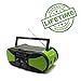 DaringSnail Emergency Crank NOAA Weather Radio, Audio Speaker, AM/FM 4-Way Powered Radio with 4000mAh Battery, LED Flashlight, Reading Lamp, SOS Alarm and Cellphone Charger (Green)