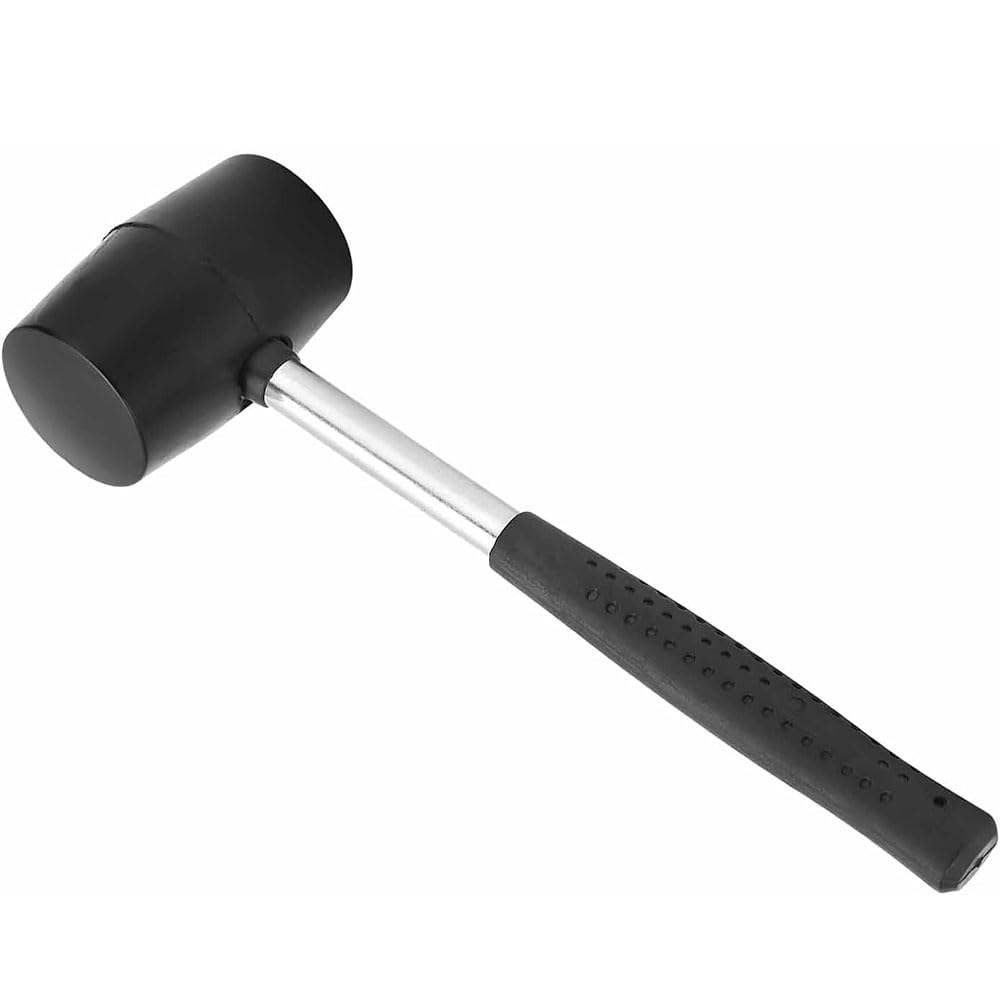 Rubber Mallet Rubber Hammer 300g/500g Stainless Steel Tube Rubber Handle DIY Hand Tools (500, Grams)