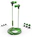 Sentey Green Earbuds Earphones In ear Headphones headset Inline Control and Microphone Metal Audiophile for Music Running Travel Carrying Case Included Tangle Free Cable Oryon LS-4218 Kids Men Girls
