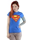 DC Comics Women's Superman Logo T-Shirt,Royal Blue,Small