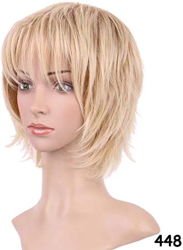VIVIKZ Hair Short Black Blonde Mix Wig Natural Straight Synthetic Wigs For Black Women Heat Resistant Female Hair Pieces