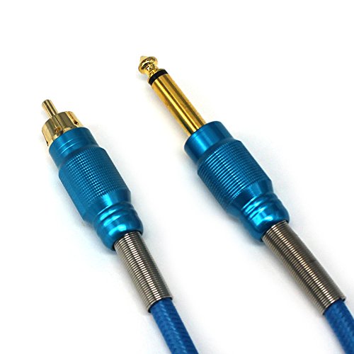 ITATOO Tattoo RCA Cord for Rotary Tattoo Machine Kit Heavy Duty Fireproof Tattoo Power Supply 2.5M 8.2 Feet Soft RCA Tattoo Clip Cord Tattoo Wire Sky Blue