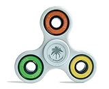 Fidget Toy - Tri Spinner Metal Ceramic Bearing High Speed Prime | White Colorful | Anti ADHD ADD Anxiety; Non-3D Printed Upgraded SI3N4 Bearings | Cali Spinners …