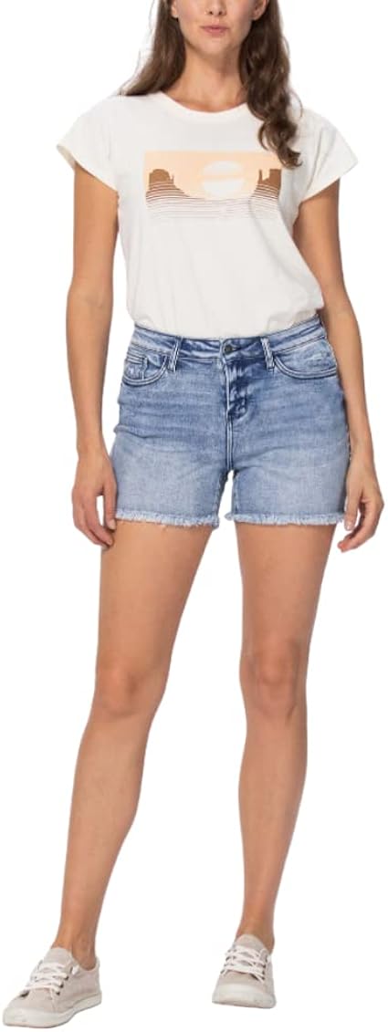Judy Blue Mid Rise Cut-Off Distressed 