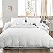 INGALIK Bedding 3 Piece Duvet Cover Set King Size with Zipper Closure Ultra Soft Breathable 100% Washed Microfiber Hotel Luxury Solid Color Collection 3pc (1 Duvet Cover + 2 Pillow Shams) White