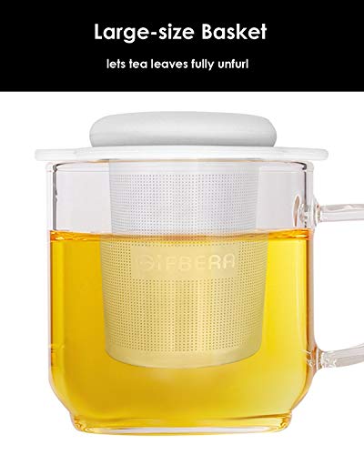 Gifbera Extra Fine Mesh Tea Infuser Basket Fits Standard Cups Mugs Teapots - Perfect Stainless Steel Tea Strainer for Brewing Loose Leaf Tea