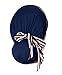 Soft Pre-tied Navy Blue Head-scarf Snood with Black & White Stripe Wrap - 093