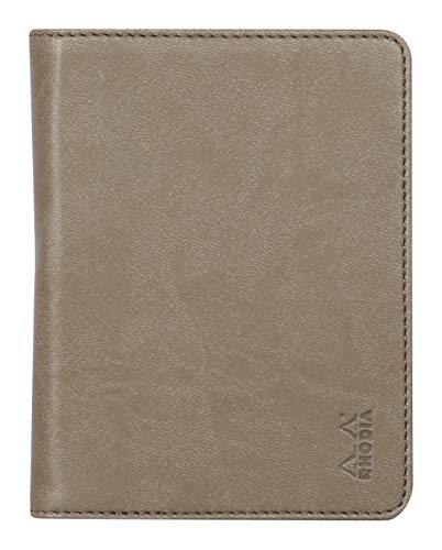 RHODIA 212002C - Rhodiarama No. 12 Taupe Clipboard and Document Holder Booklet - for Notepads or B7 Format Notebooks (8.5x12 cm) - Premium Italian Faux Leather - Rhodiarama Collection
