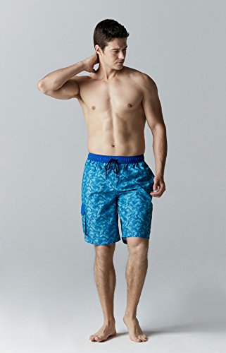 Tesla TM-MSB03-CMB_X-Small Men's Swim Trunks Quick Dry Water Beach Board Shorts MSB03
