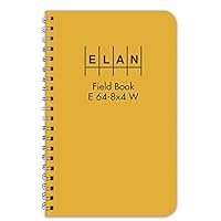 Elan Publishing Company E64-8x4W Wire-O Field Surveying Book 4 ⅞ x 7 ¼ Yellow Stiff Cover