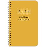 Elan Publishing Company E64-8x4W Wire-O Field Surveying Book 4 ⅞ x 7 ¼ Yellow Stiff Cover