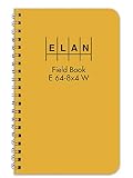 Elan Publishing Company E64-8x4W Wire-O Field Surveying Book 4 ⅞ x 7 &frac14; Yellow Stiff Cover