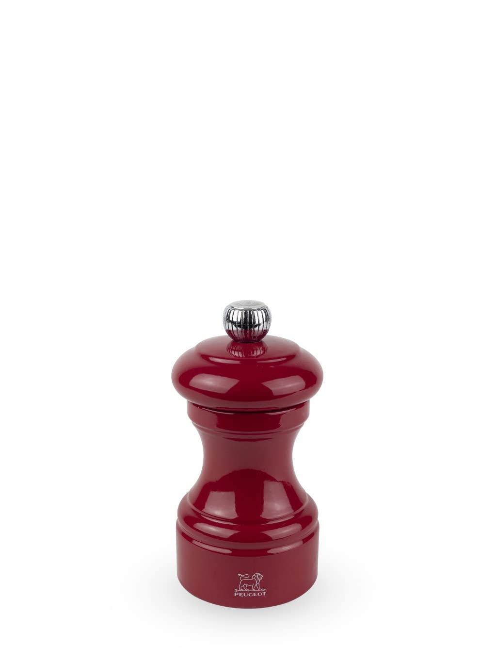 Peugeot - Bistro 10 cm Salt Mill - Classic Salt Grinder - Made with PEFC Certified Wood - Lifetime Guaranteed Mechanism - Made in France - Bistrorama - Red Colour