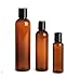 8 oz Empty Amber Plastic Cosmo Squeeze Bottles with Disc Top Flip Cap (6 pack); BPA-Free Containers For Shampoo, Lotions, Liquid Body Soap, Creams (8 ounce, Amber)