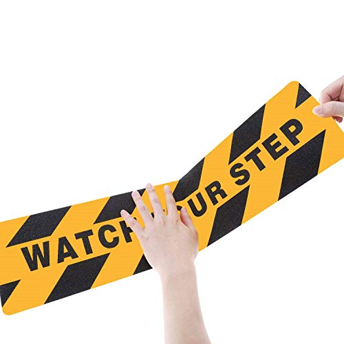 Mobling Watch Your Step Anti Slip/Skid Abrasive Sticker [5 Pack] - Safety for OSHA/Winter Ice & Slippery Steps - Thumbnail 4