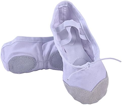 YYXR Women Classic White Canvas Split-sole Ballet Slippers Dance Gymnastics Yoga Shoes Flats US Size 5 B(M) US Women