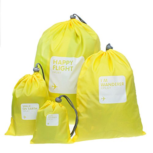 BINGONE Nylon 4-in-1 Drawstring Bags / Ditty Bag / Cord Bag Home Storage Travel Use 4 Different Size