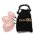 [GTC Certificated]SanSiDo Rose Quartz Jade Egg Yoni Egg Massage Stone 3Pcs 100% Natural Light Pink Exercise Egg To Train Pelvic Muscles Kegel Exercise(Pink)
