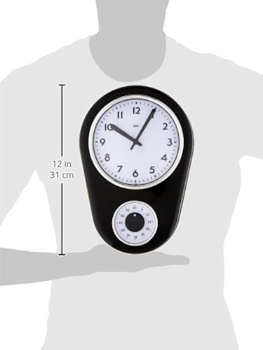 Bai Retro Kitchen Timer Wall Clock, Black in Bahrain | Whizz Wall