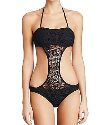 L SPACE Monica Wise XS swimsuit bikini 2PC taboo bottom Aliza laser cut top