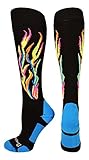 MadSportsStuff Flame Soccer Style Over The Calf Athletic Socks (Multiple Colors)