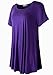 LARACE Plus Size Tops for Women Short Sleeve Shirts Casual Summer Clothes Round Neck Tunics for Leggings (3X, Deep Purple)