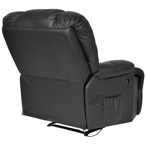 Massage Recliner Chair with Heat and Vibrating, Gentleshower Full Body Leather Massage Chair with Control Black Sofa Chair Recliner for Living Room - Thumbnail 5