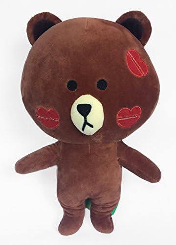 Line Friends 14" Brown Bear Plush Doll with Kisses on Face