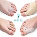 Bunion Corrector and Bunion Relief Kit - 7 Piece Set - 2 Sleeves with Gel Pad - 2 Toes Spacers with Hallux Valgus Shield - 2 Big Toe Separators - 1 Blister and Corn Tube - Hammer Toe Straightener