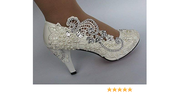 white heels lace