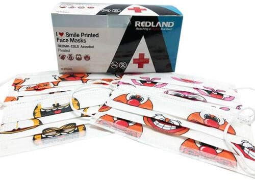 480 Pcs Premium (3-ply) Disposable I Love Smile Earloop Face Masks - Medical Grade- Surgical, Dental, Allergy, Cold, Flu Germ, Andeti- Dust, Airplane Travel - Assorted - (FDA) Redland Dental Products