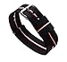 BARTON WATCH BANDS 22mm Black/Cherry/Ivory Standard Length Ballistic Nylon NATO® Style Straps