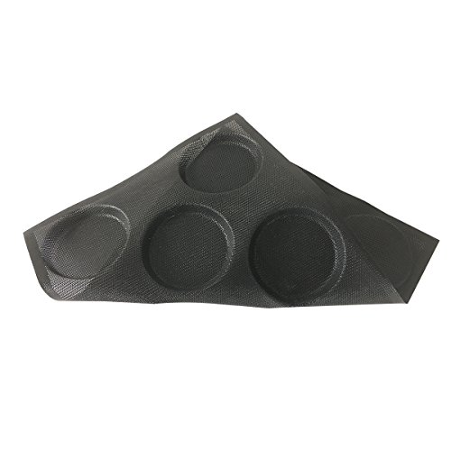 Bluedrop Silicone Hamburger Bread Forms Perforated Bakery Molds Non Stick Baking Sheets Fit Half Pan Size - Thumbnail 7
