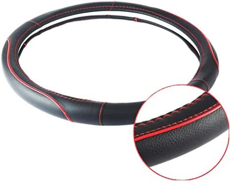 FEJESF Universal Car Steering Wheel Cover,Microfiber Leather 38cm/15 inch Anti-slip Breathable Protector for Auto Truck SUV Van (Color : BROWN)