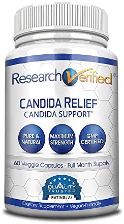 Research Verified Candida Relief - #1 Yeast Infection & Candida Supplement - 100% Natural - w/ 5 strains of probiotic Healthy Bacteria and Vitamins B & C - 100% Money Back - 1 Bottle (1 Month Supply)