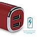 Car charger red- Tranesca 24W Dual Port USB car charger for iPhone 7/iPhone 6s/iPhone 6/iPhone 5s,iPad Air/iPad Pro;Samsung Galaxy Note Series and other Android and iOS devices (Red)