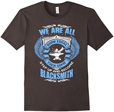 Men's blacksmith shirt- All born equal some become blacksmith XL Asphalt