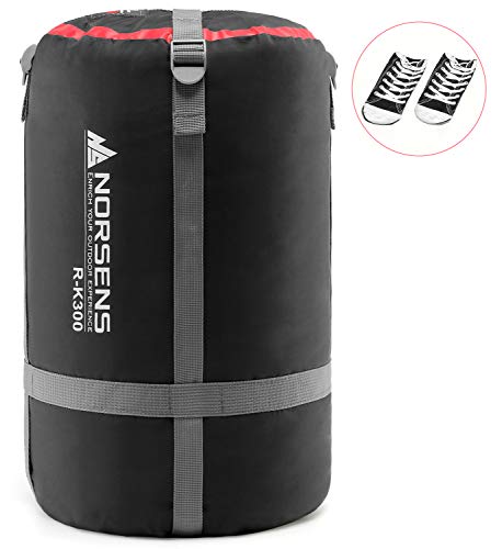 NORSENS Oxford Compression Stuff Sack with Free 3D Socks- Perfect for Adult Sleeping Bag & Laundry Bag – Lightweight Compact Camping Compression Sack Storage Bag, XL(4.0lbs-5.9lbs/30L-40L)