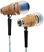 Symphonized nrg_bluestripe, NRG Premium Genuine Wood in-Ear Noise-Isolating Headphones with Microphone - Blue Stripe