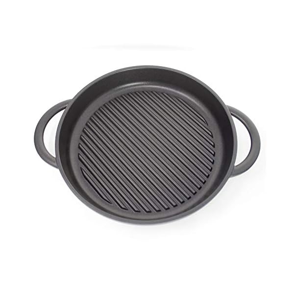 Jean-Patrique-The-Whatever-Pan-Cast-Aluminium-Griddle-Pan-with-Glass-Lid-106-Diameter-Induction-Compatible-Non-Stick Jean-Patrique The Whatever Pan Cast Aluminum Griddle Pan for Stove Top - Lighter Than Cast Iron Skillet Pancake Griddle…