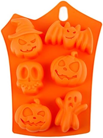 Veesee Halloween 6 Cavity Cake Chocolate Silicone Mold ,Soap Mold, Cupcake Backing Mold Pudding Muffin Pan Handmade Soap Silicone Moulds