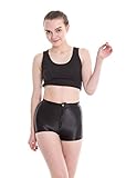 Yomsong Women's High Waist Shiny Satin Sexy Disco Short Pants 9 Colors (X-small, black)