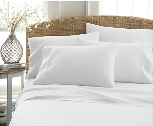 RV Mattress Short Queen 4-Piece Sheet Set - ( 60x75" ) White Solid 500 Thread Count Fits Mattress 7-9" Pockets Depth, Egyptian Cotton -Made Specifically for RV, Camper & Motorhome