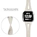 bayite Leather Bands Compatible with Fitbit Versa, Slim Wristband with Ventilated Hole Replacement Accessories Strap Versa Women Men, Beige