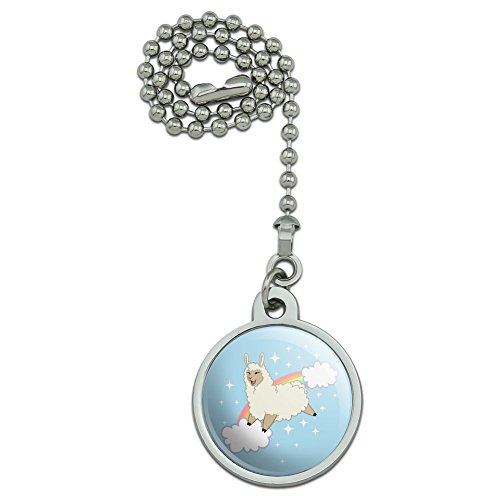 GRAPHICS & MORE Llama on Sparkling Rainbow Ceiling Fan and Light Pull Chain