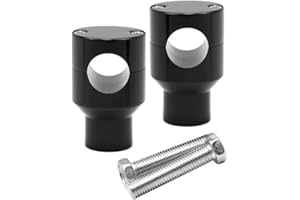 MACHSWON Motorcycle Handlebar Riser 7/8 inch 22mm, Handle Bar Clamp Risers 1 Pair, Universal Fit, Black 22mm (7/8")