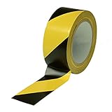 Black & Yellow Hazard Warning Safety Stripe Tape &bull; 2" x 36 Yds &bull; Ideal For Walls, Floors, Pipes And Equipment.