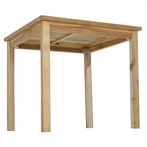 Gartentisch Beistelltisch XL aus massivem Teak Holz - 90 x 90 cm, großer, Quadratischer Holztisch, wetterfest für Garten… – Bild 4